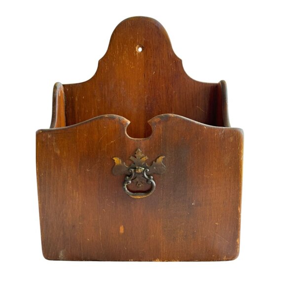 Antique Wooden Colonial Style Wooden Wall Letter Organizer - Picture 3 of 10